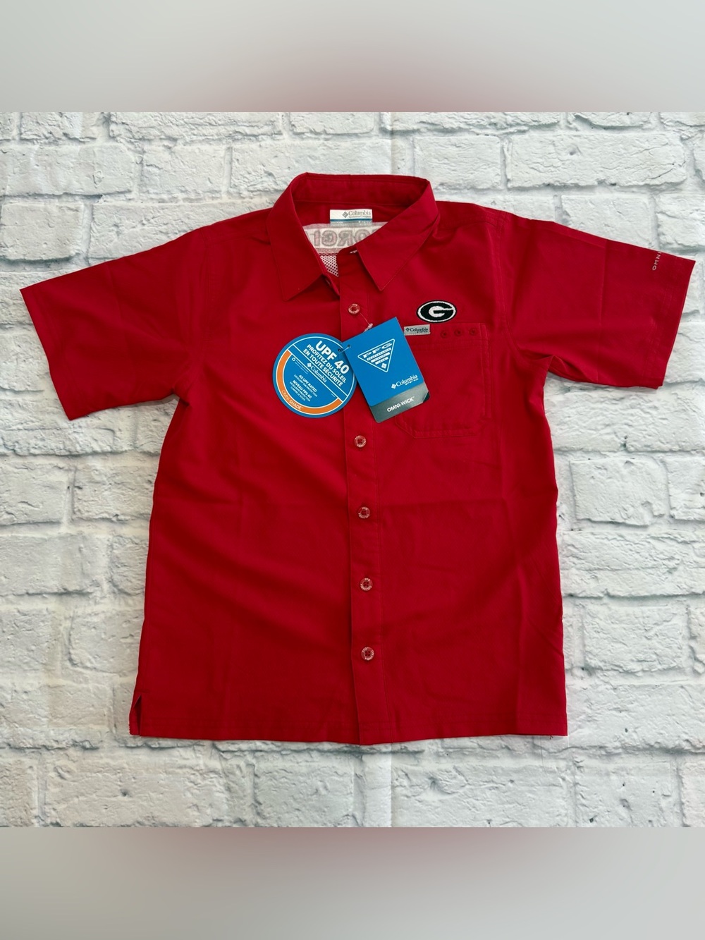 Columbia UGA Boys Performance Fishing Shirt